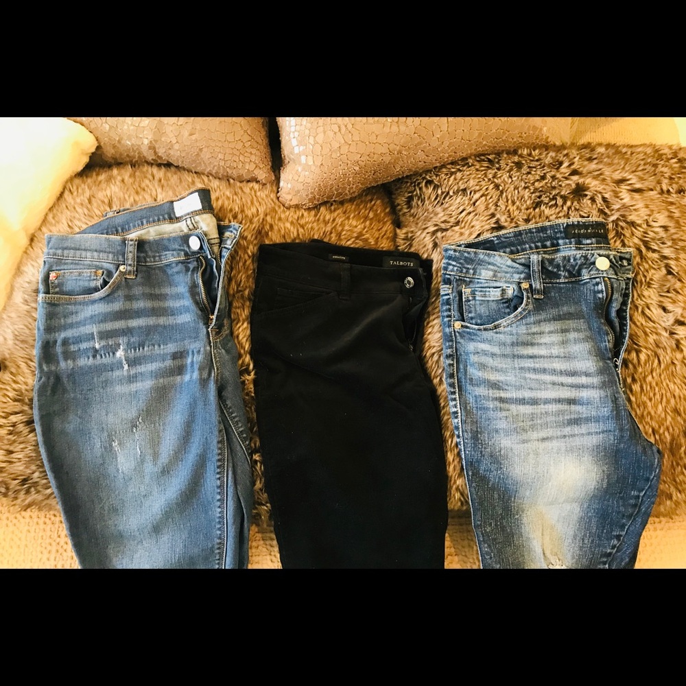 2 Jeans Hudson/Aeropostale & 1 Blk Talbot (Med-Lg)